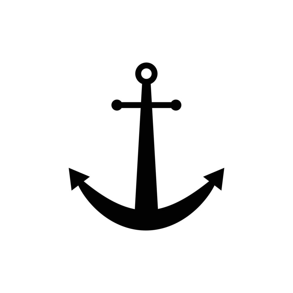 ship anchor logo icon silhouette vector