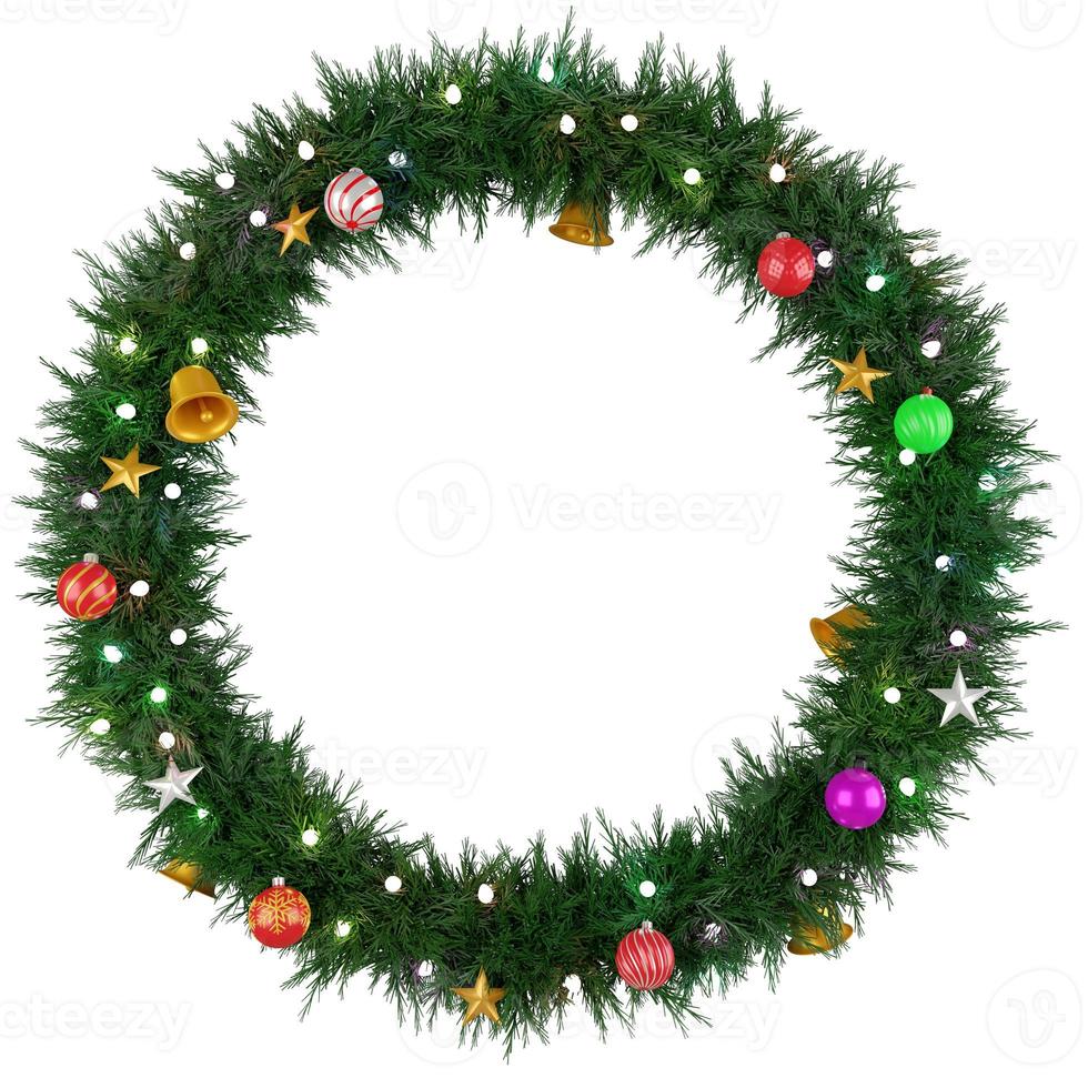 christmas circle tree with decorations photo