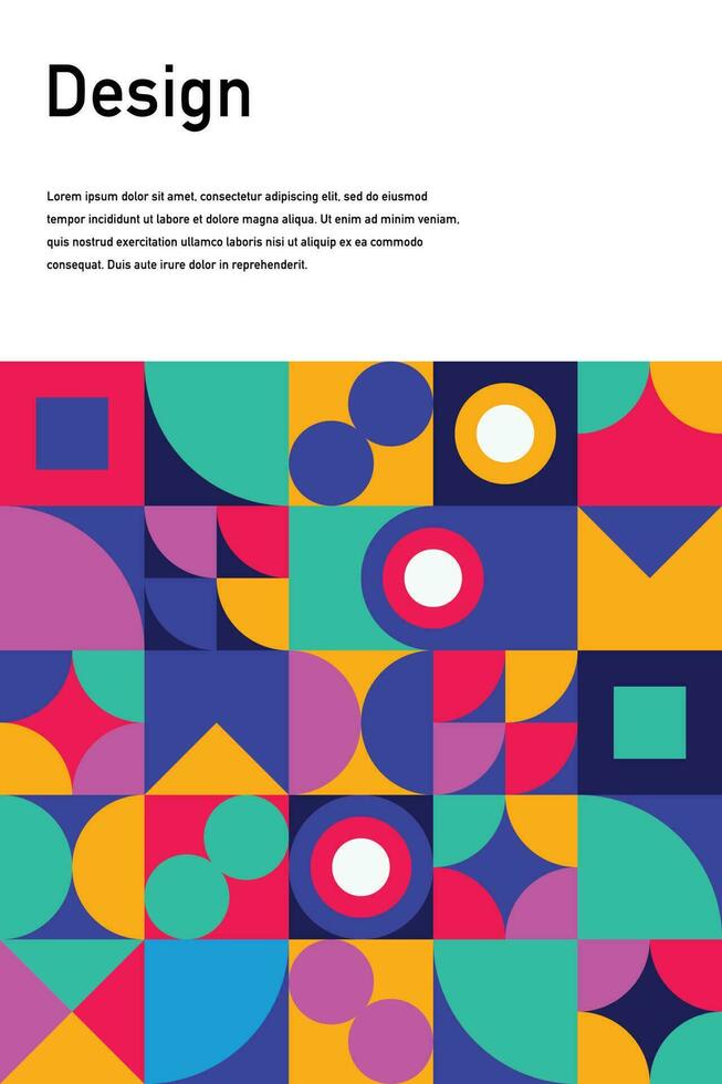 Geometric poster design element halftone graphic colorful shapes line vector shapes abstract mural background