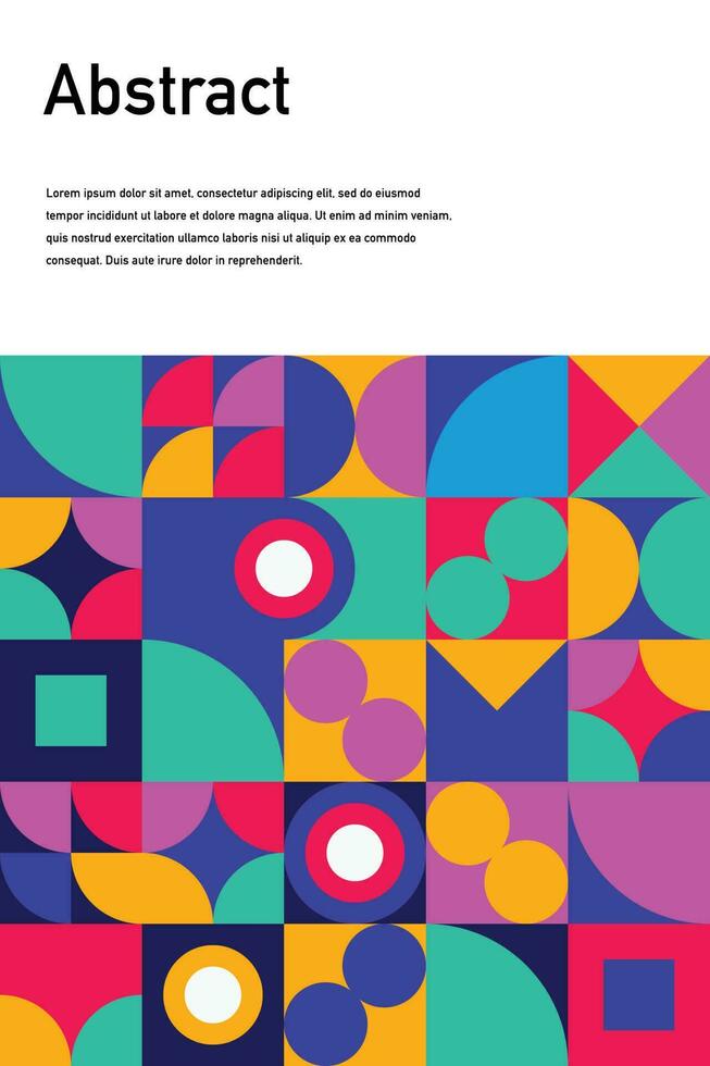 Geometric poster design element halftone graphic colorful shapes line vector shapes abstract mural background