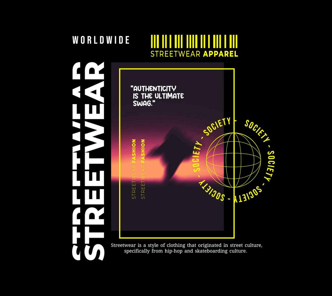 Urban Streetwear Aesthetic T-Shirt Design, Slogan Typography. for Screen Printing Design vector