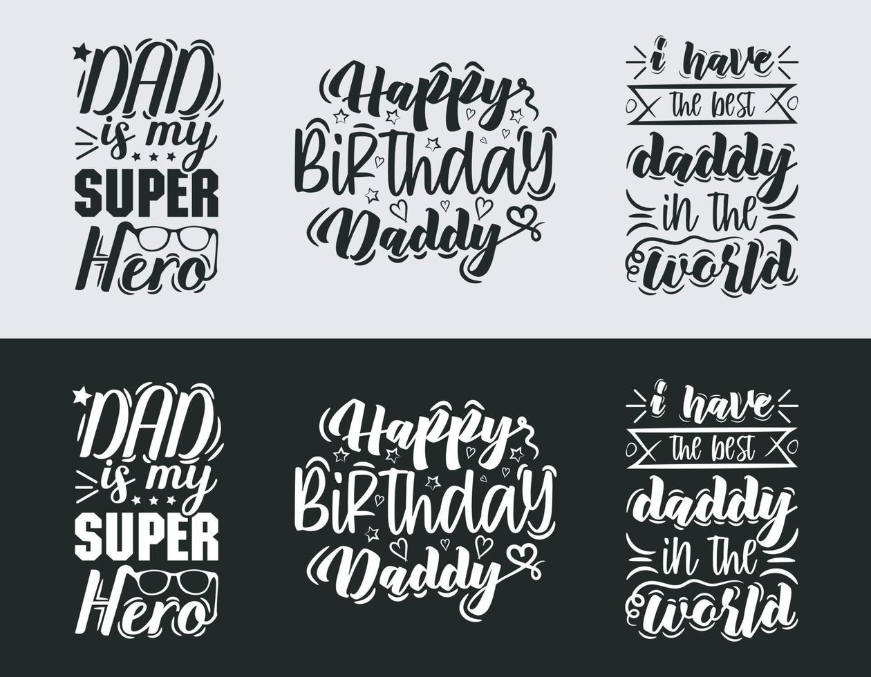 Dad Typography Design Bundle vector