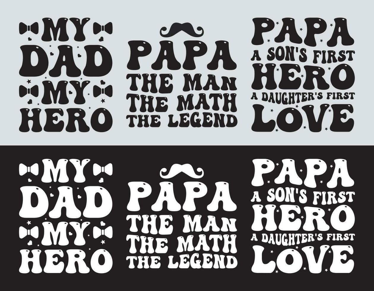 Dad Typography Design Bundle vector