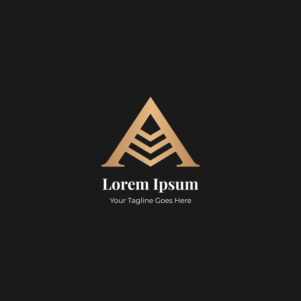 Luxury A letter Logo design vector