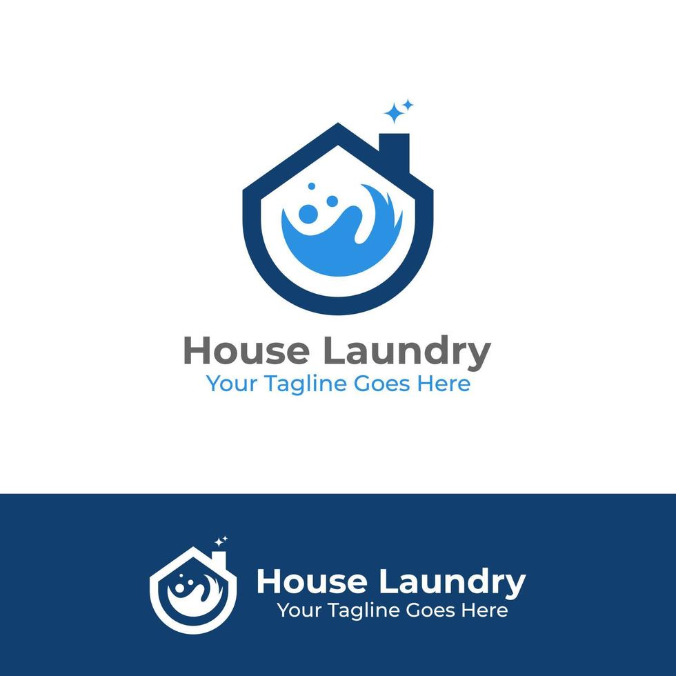 Unique Laundry House vector graphic logo design