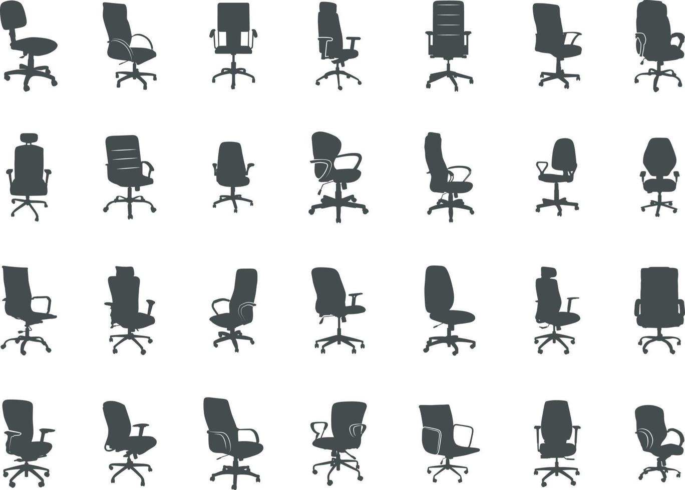 Office chairs silhouette vector