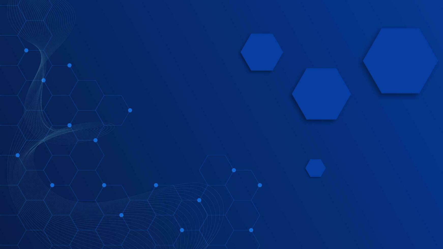 Abstract hexagonal with particles for medicine, chemistry, science and technology concept background design. Vector illustration.