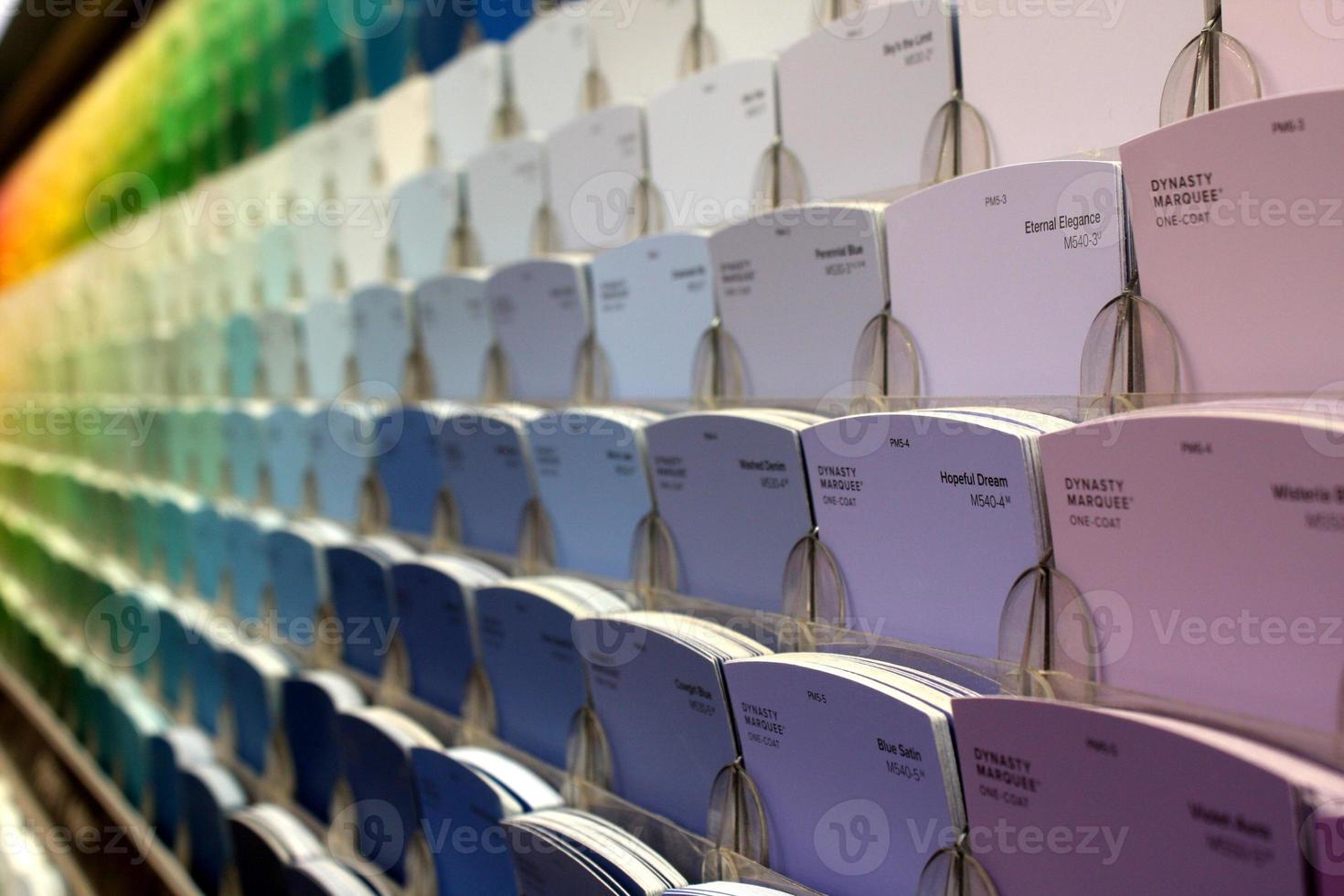 Colorful Array of Paper Paint Swatch Samples photo