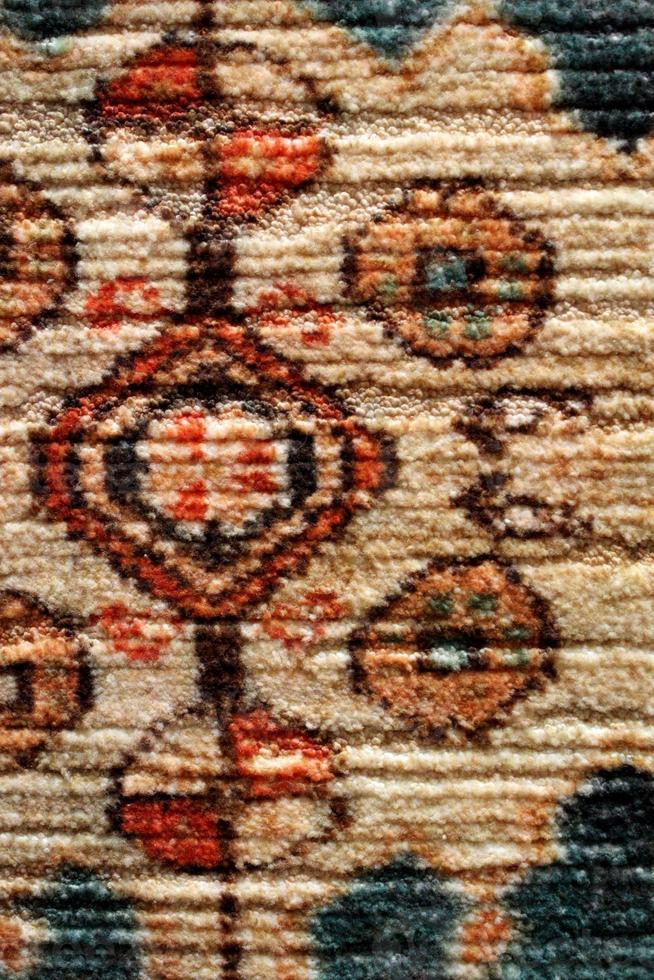 Close Up Detail of Vibrant Persian Rug photo