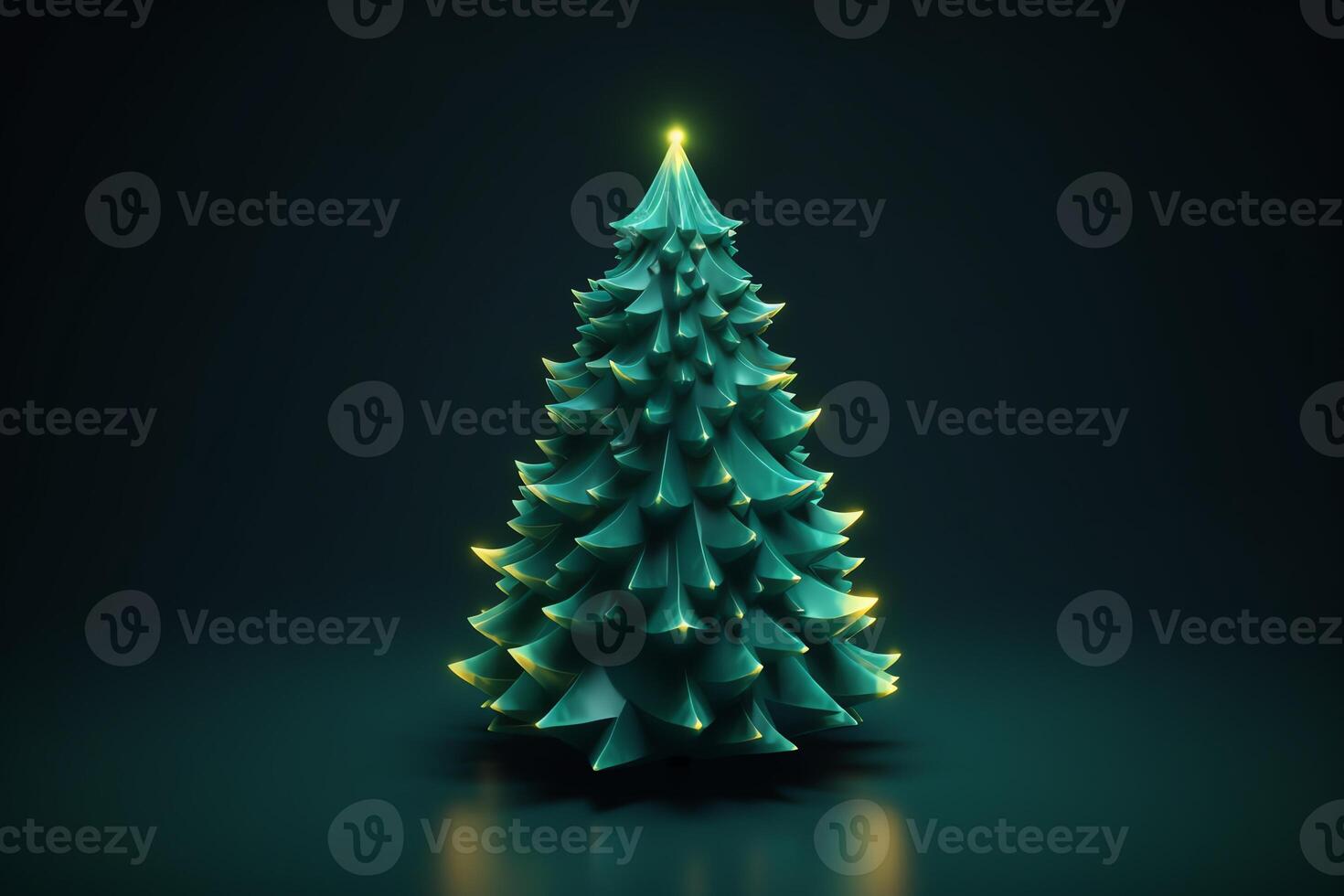 3d Rendered Christmas Tree Icon Illustration. Christmas Eve. photo