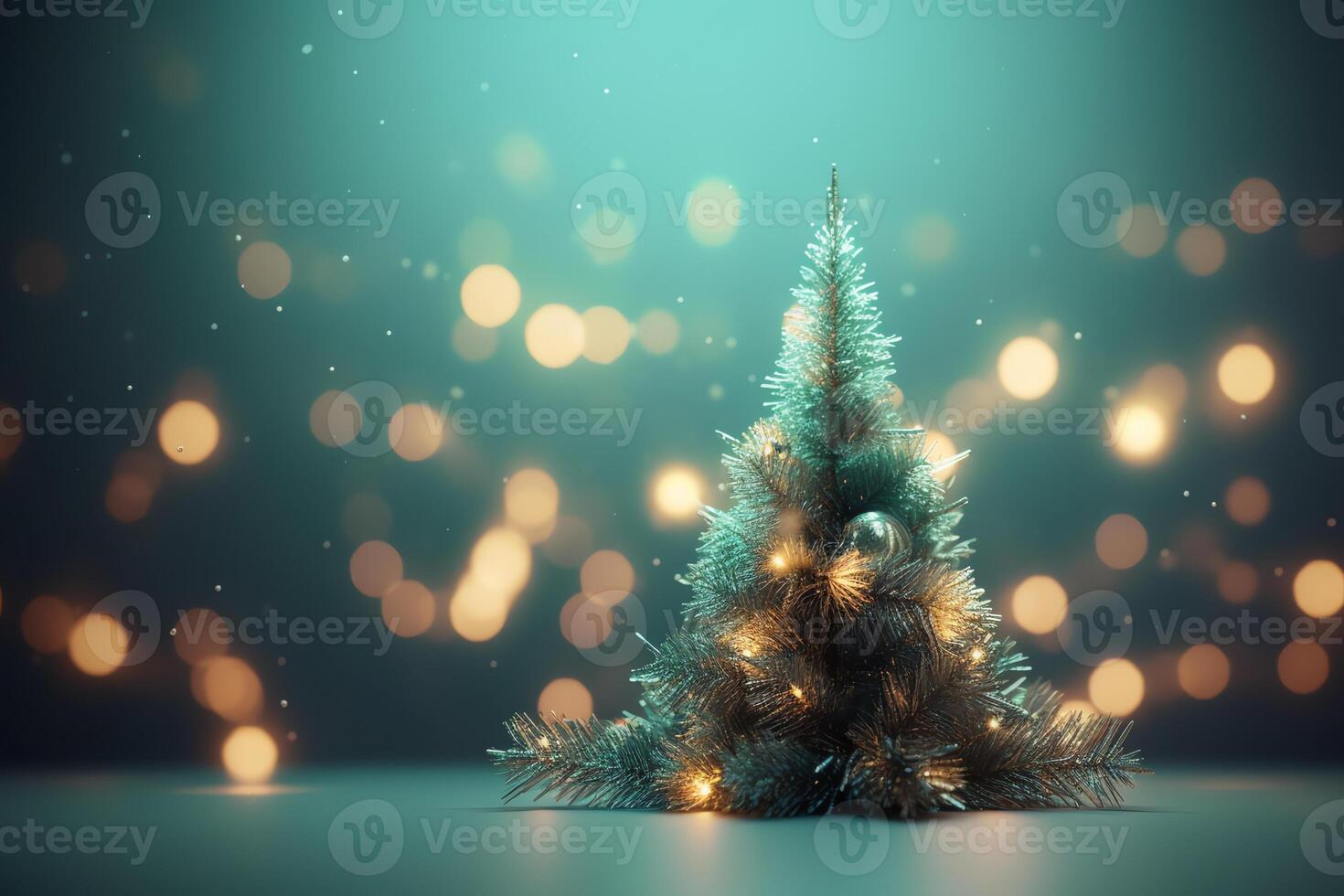 Fantasy Christmas Tree Background Header Wallpaper 3d Illustration. Christmas Eve. photo