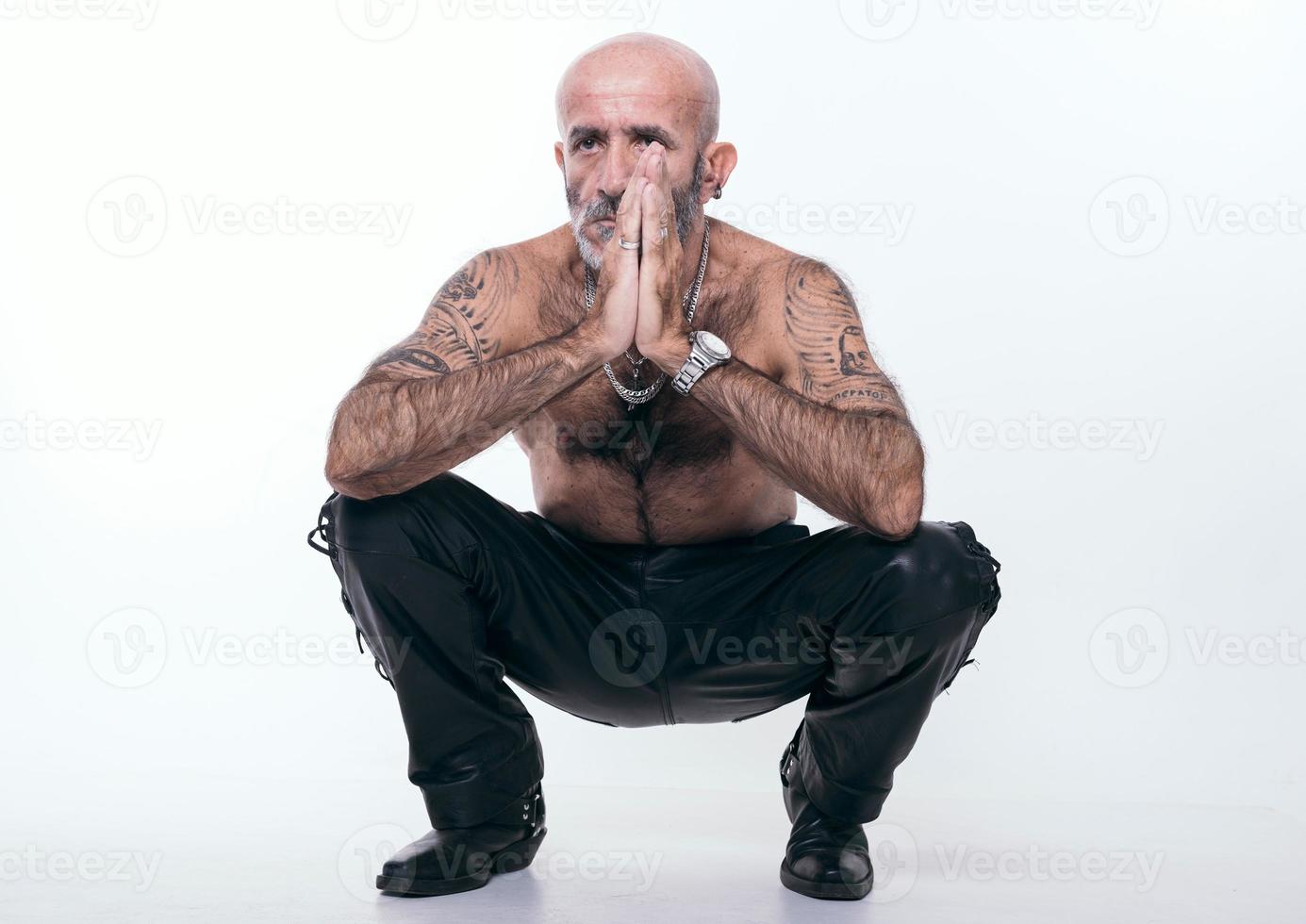 Man portrait on white background photo