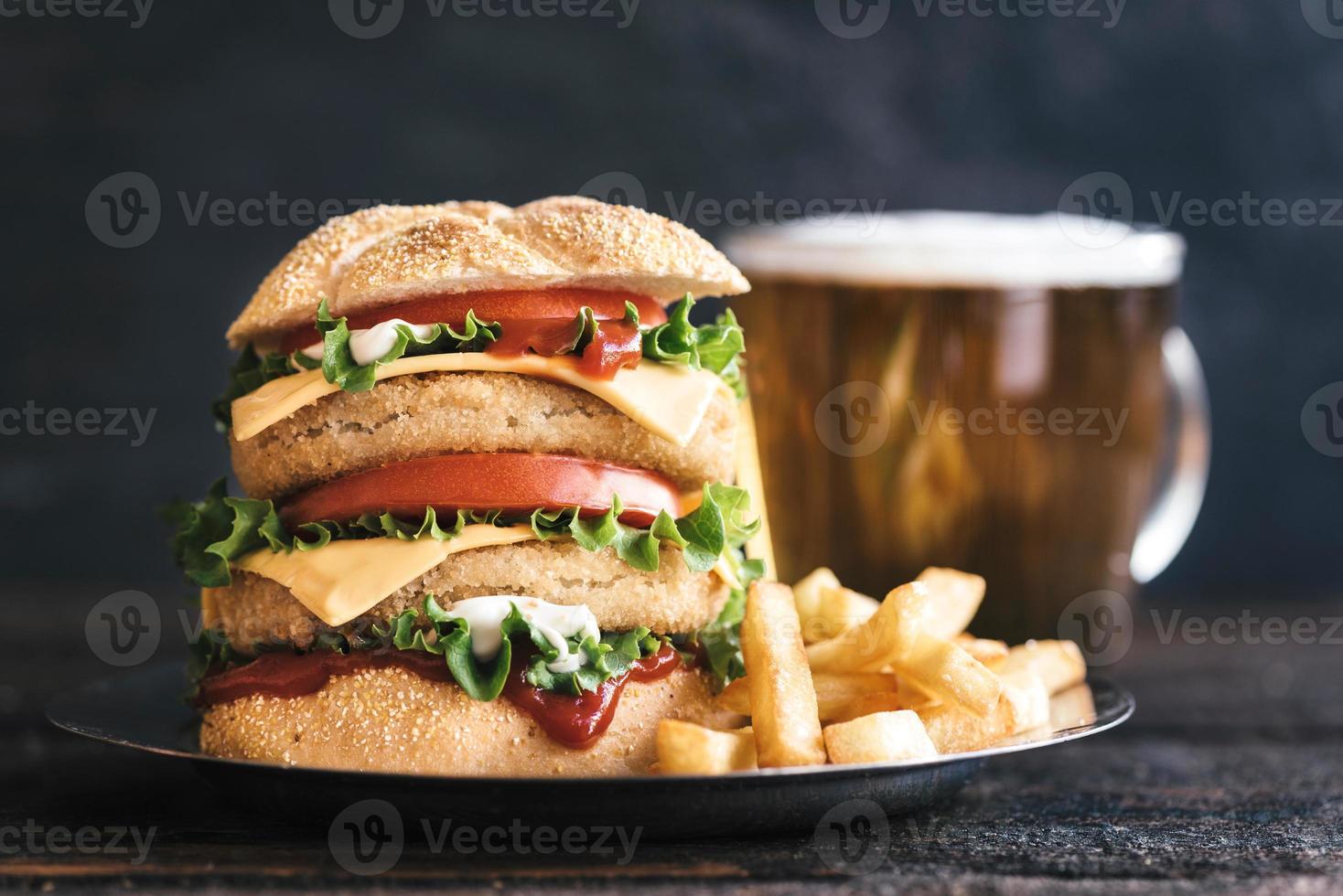 Juicy fish burger photo