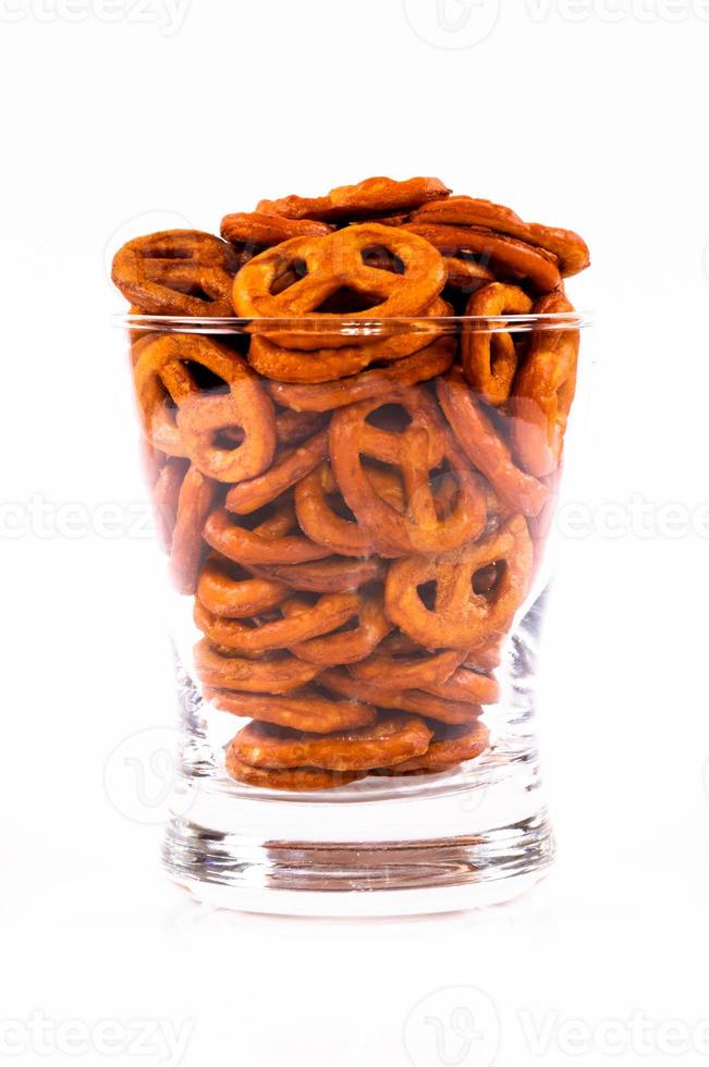 pretzels en vaso foto