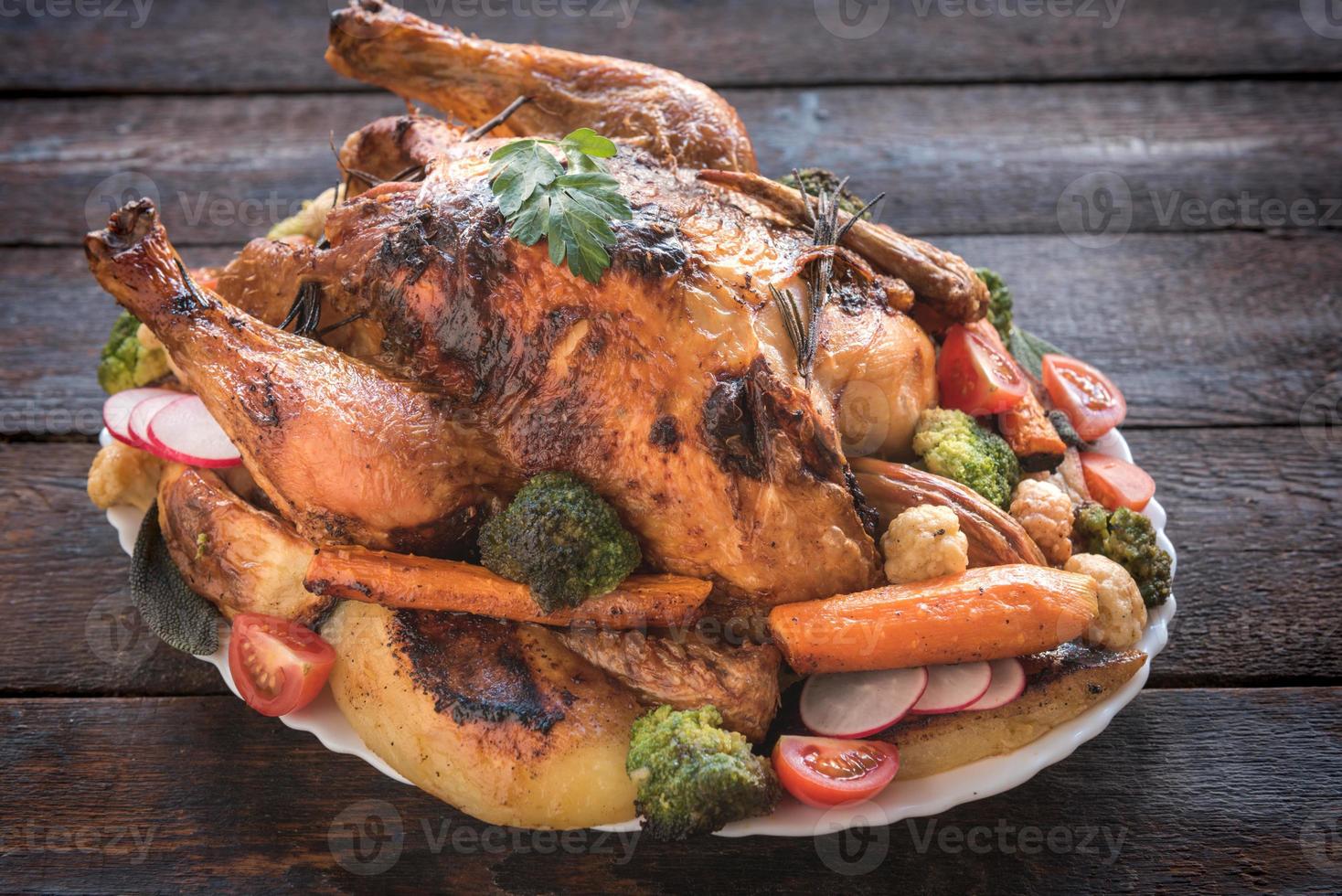 Split roasted turkey photo