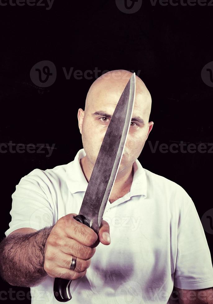 hombre con cuchillo foto