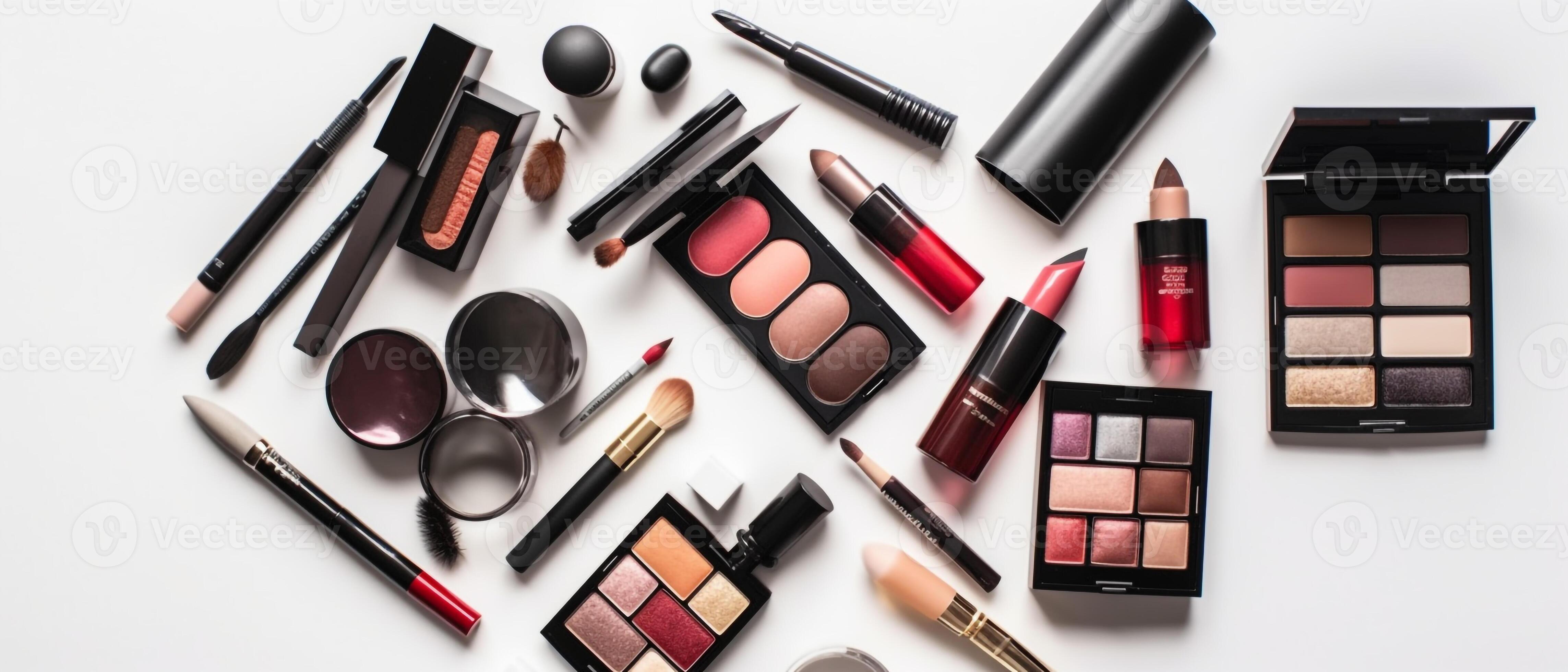 Set of beauty make up with aesthetic arrangement top view 23029253