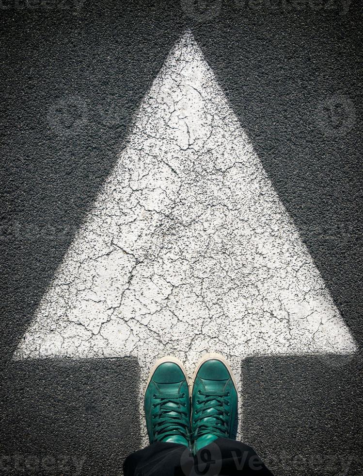 Legs on sign photo