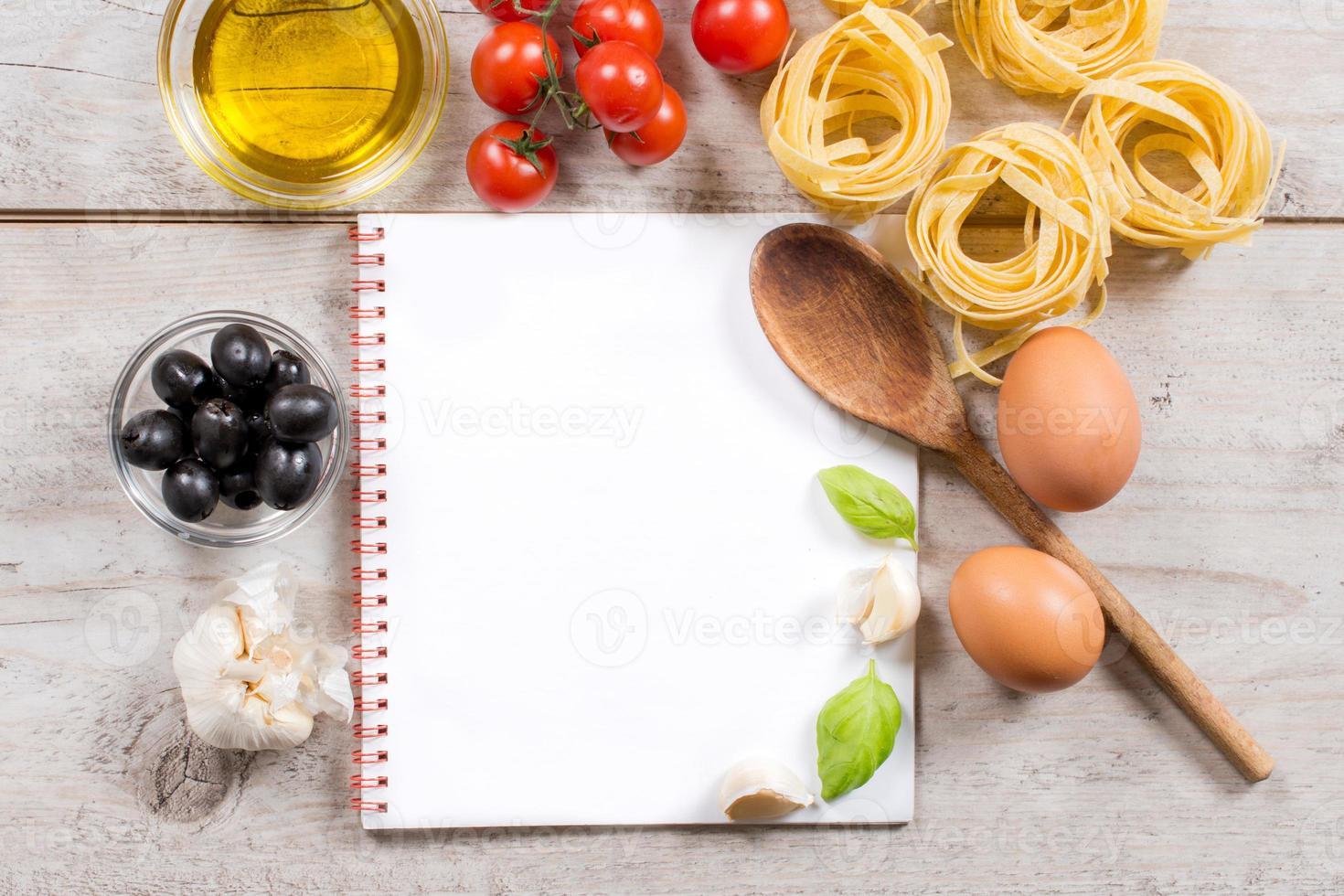 Traditional Italian tagliatelle pasta photo