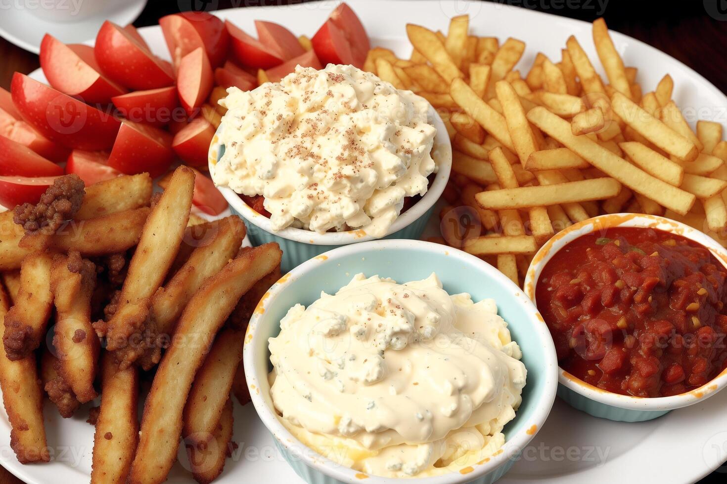 American cuisine. Cheese burger,American cheeseburger with Golden French fries on wooden background. photo