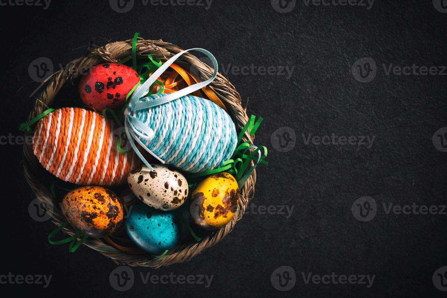 Colorful Easter eggs photo