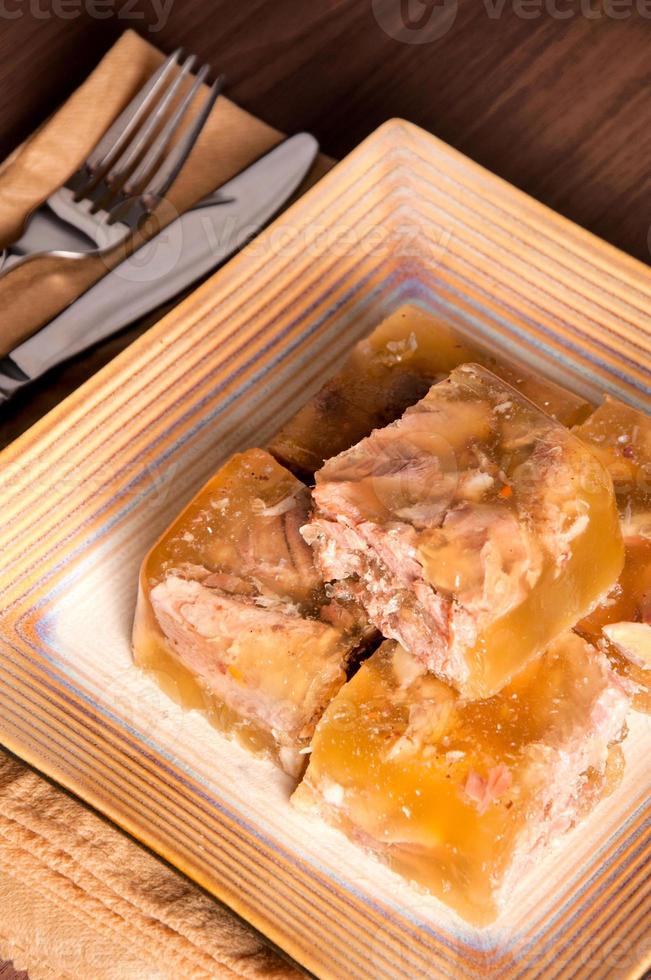 Gelatin pork meat photo