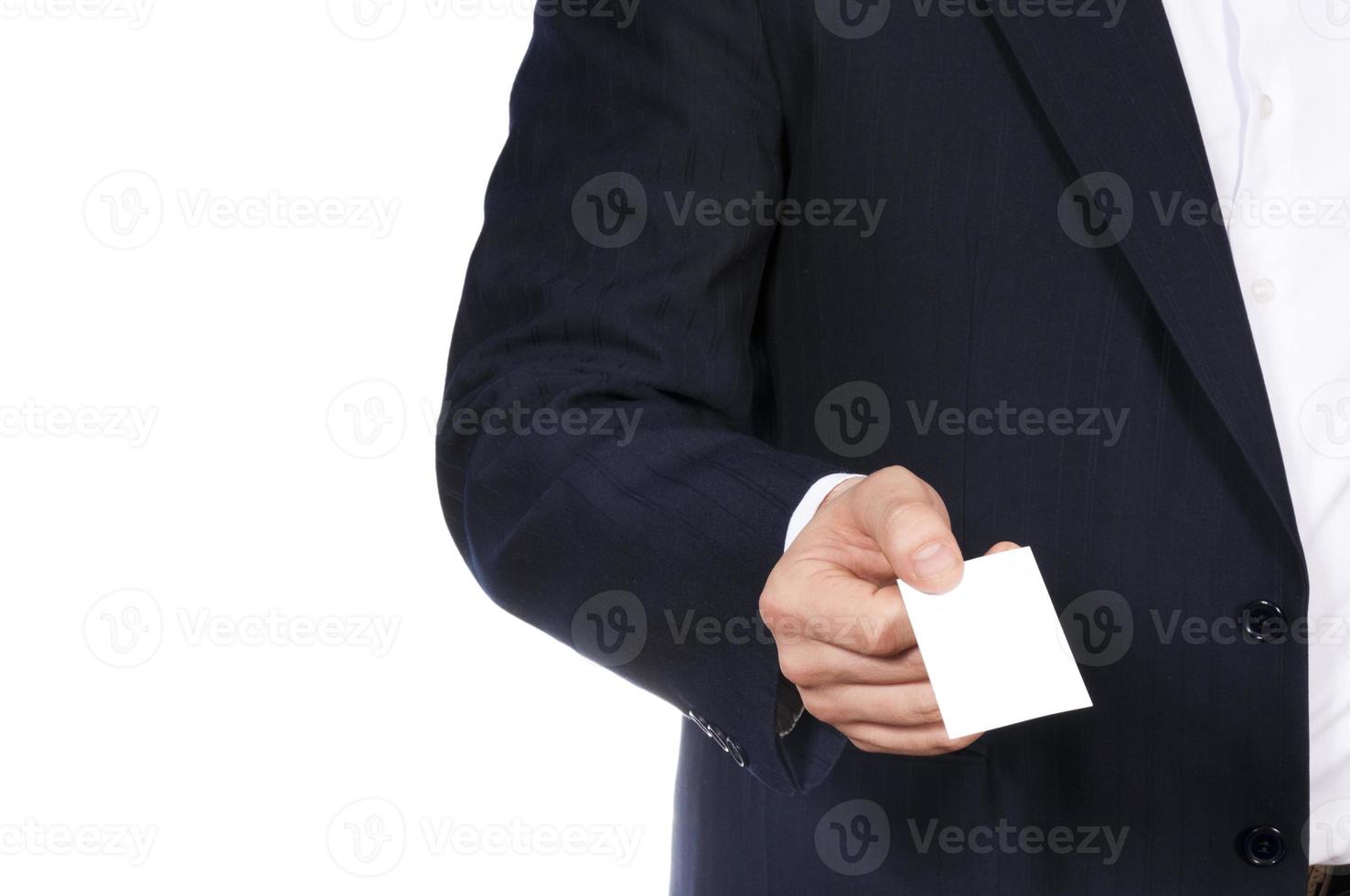 Giving calling card photo