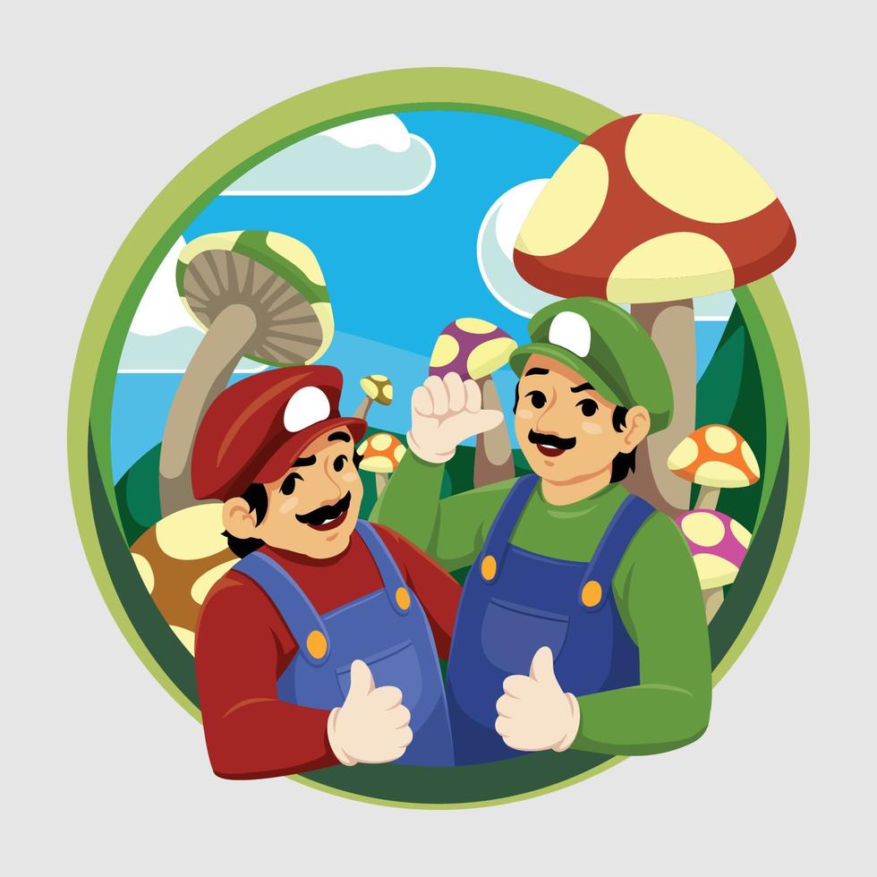 Heroes Of The Mushroom Land Concept vector