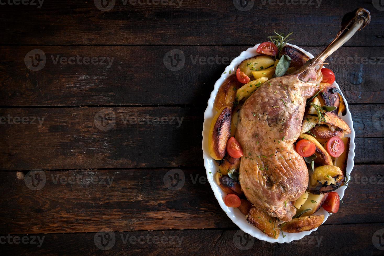 Juicy turkey drumstick photo