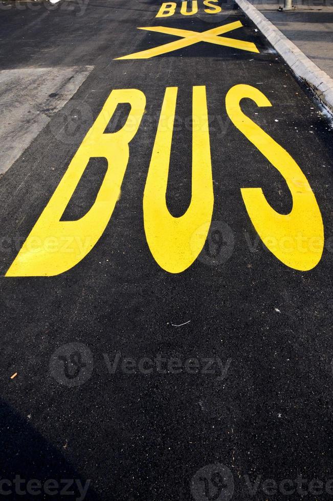 Yellow bus sign photo