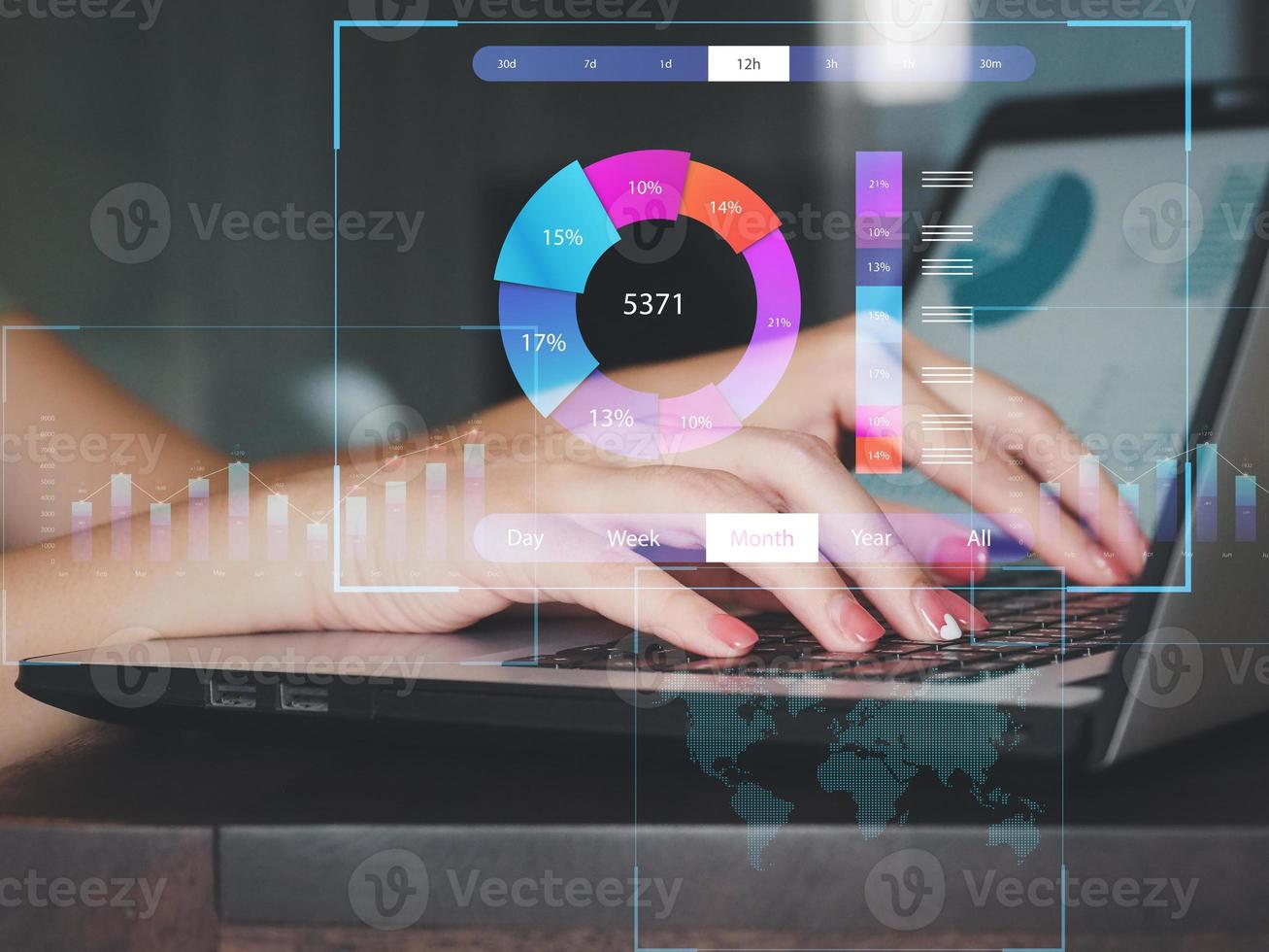 business people who are using business analytics business investment performance graph analysis return of corporate profits strategy competition photo