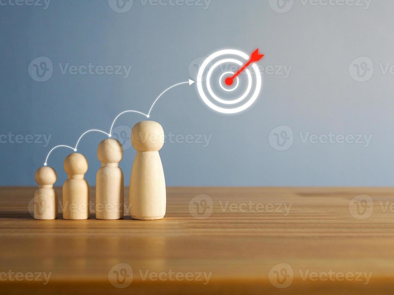 Company profit growth with a team team success to reach the goal photo