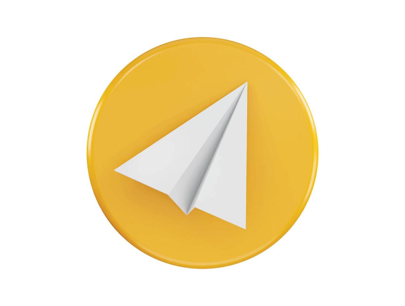 paper plane icon 3d rendering vector illustration