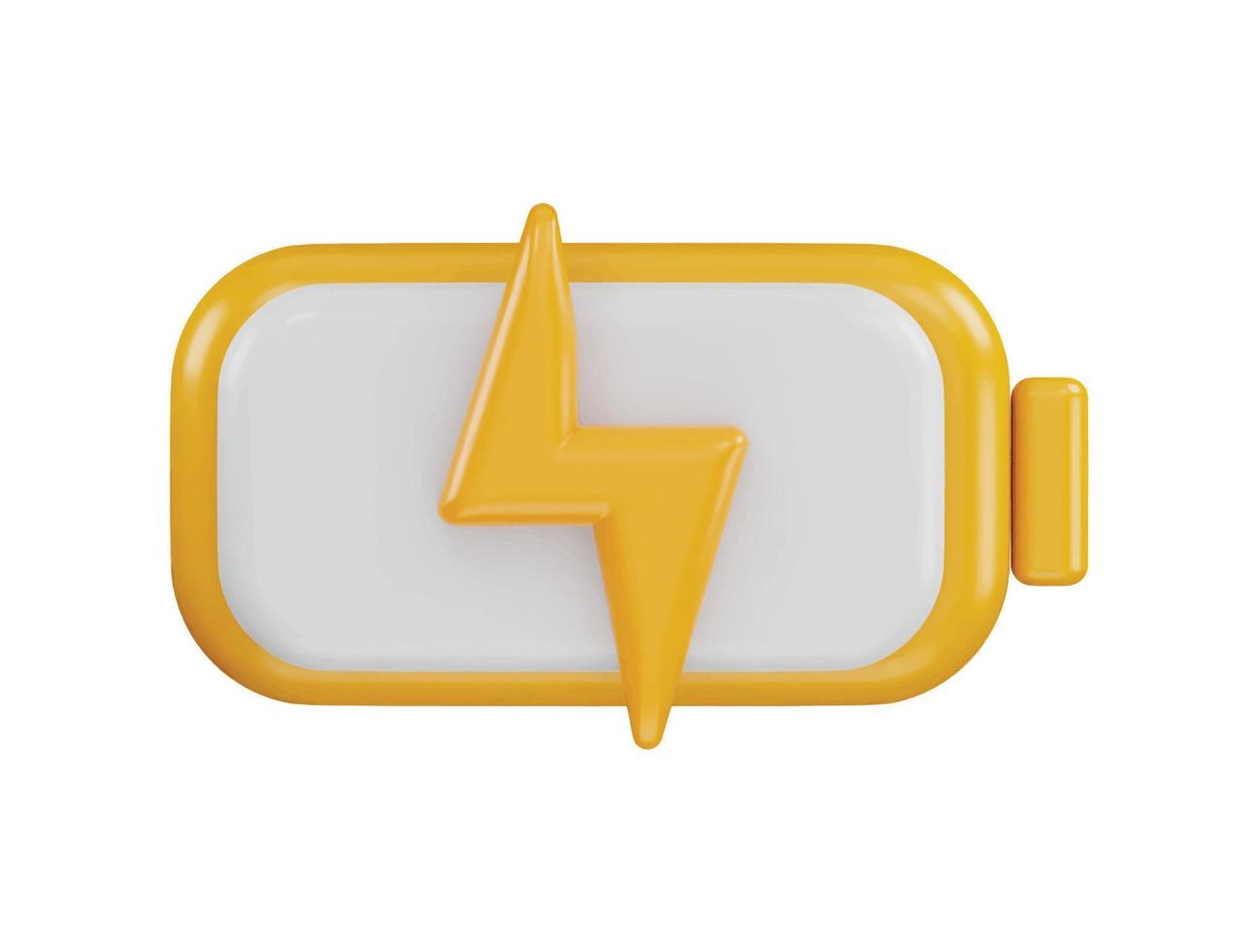 battery charging icon 3d rendering vector illustration