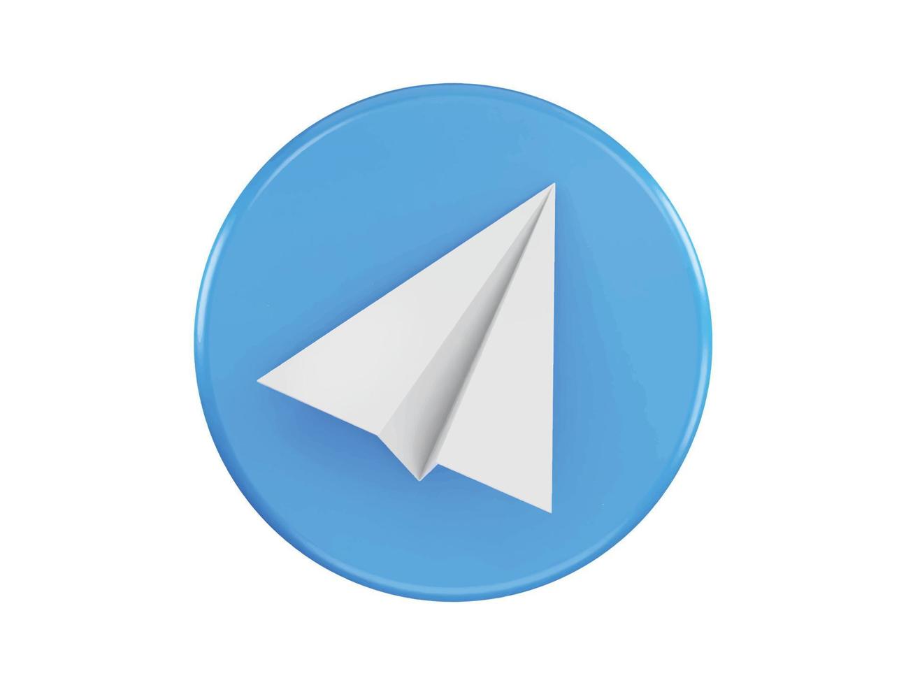 paper plane icon 3d rendering vector illustration