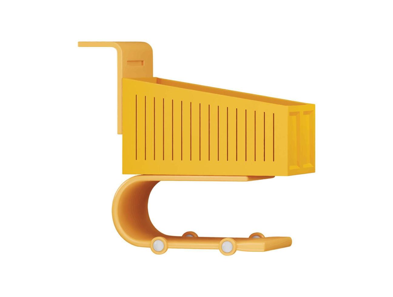 shopping trolley icon 3d rendering vector illustration