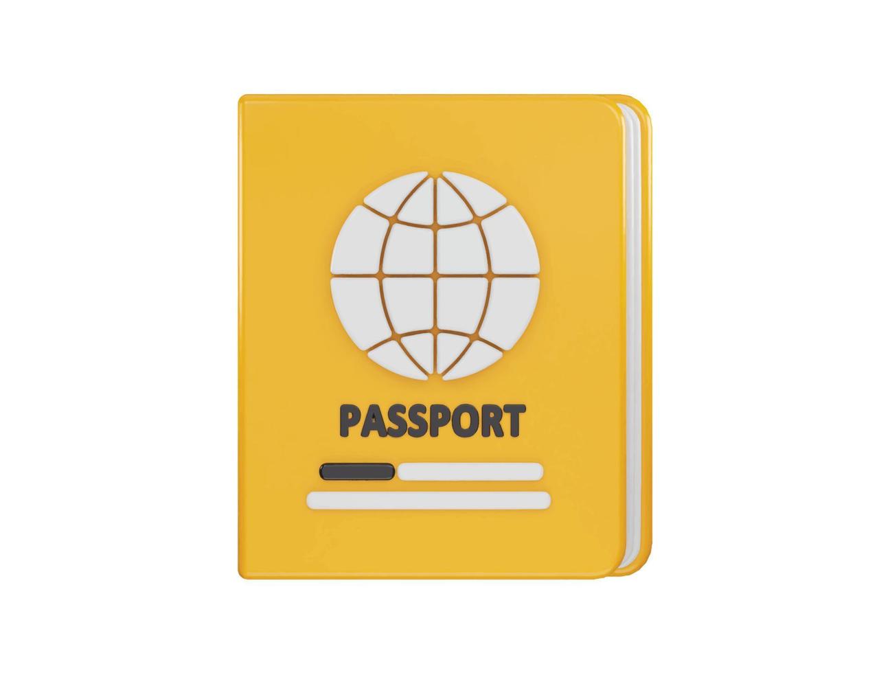 Passport icon 3d rendering vector illustration