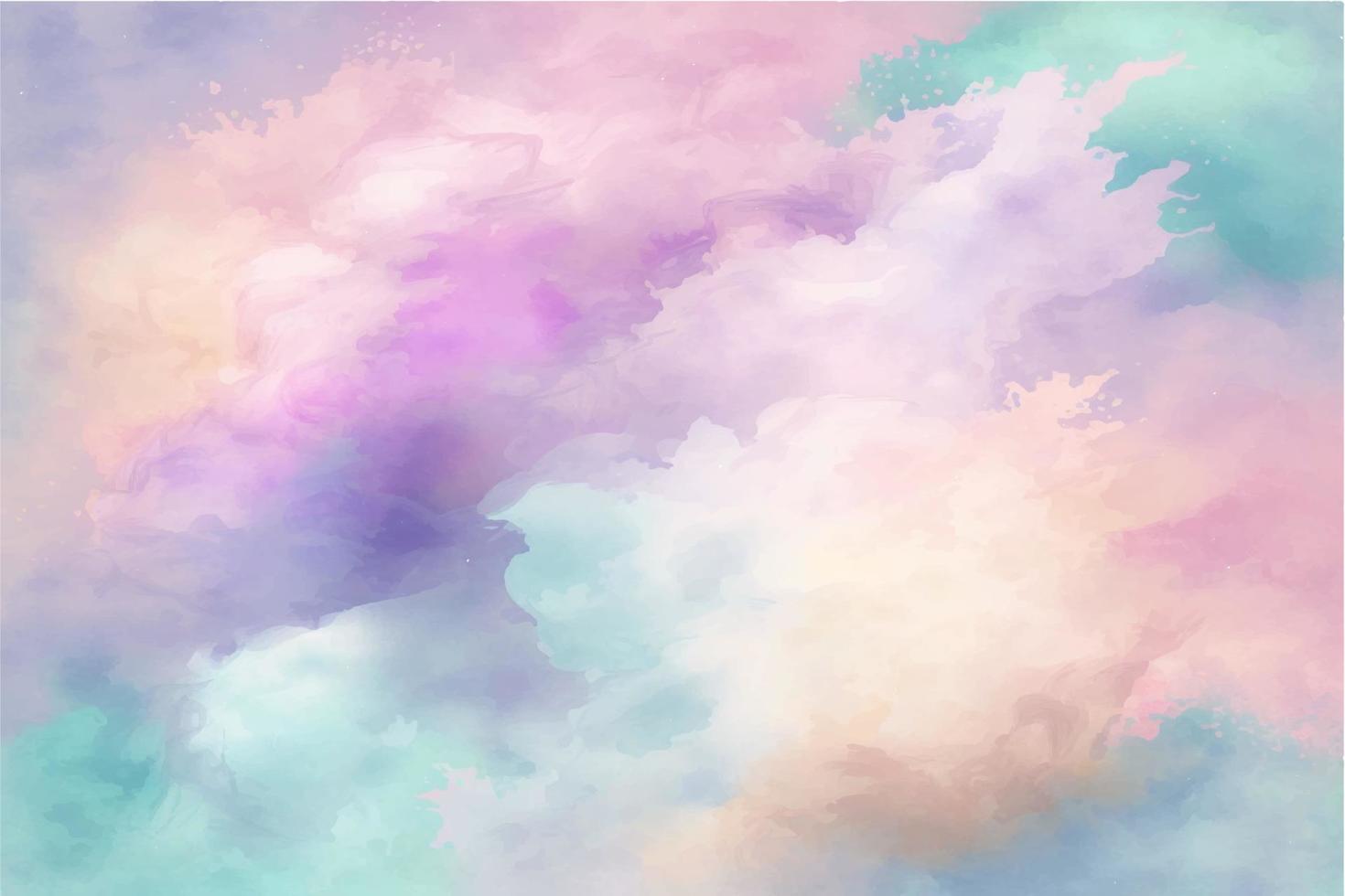 Hand painted watercolor sky cloud background with a pastel colored vector