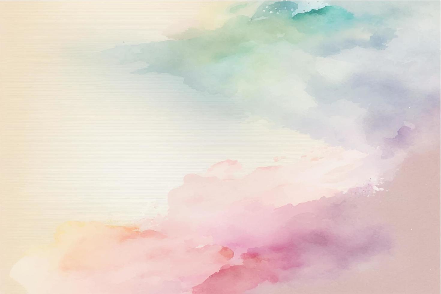 Hand painted watercolor sky cloud background with a pastel colored vector