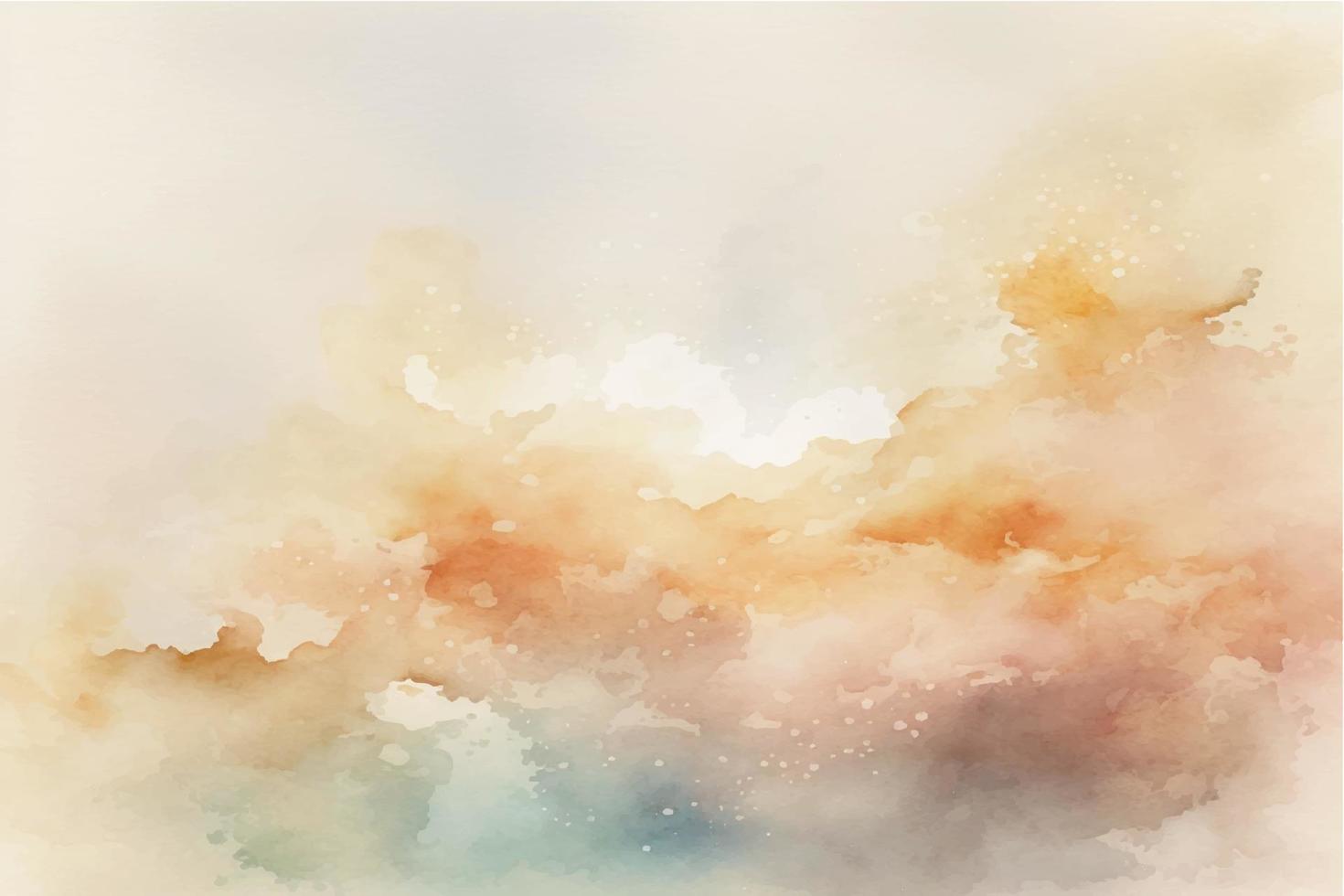 Vector watercolor texture with white clouds and sky for cards. Hand drawn vector texture. Heaven. Summer watercolour banner. Template for design.
