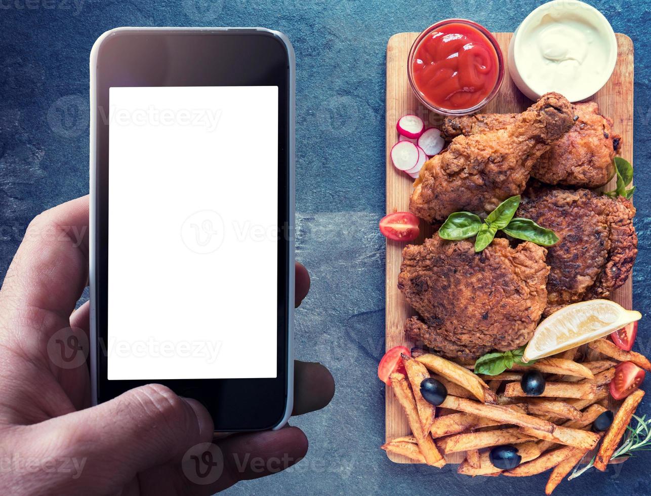 Fried chicken in buttermilk photo
