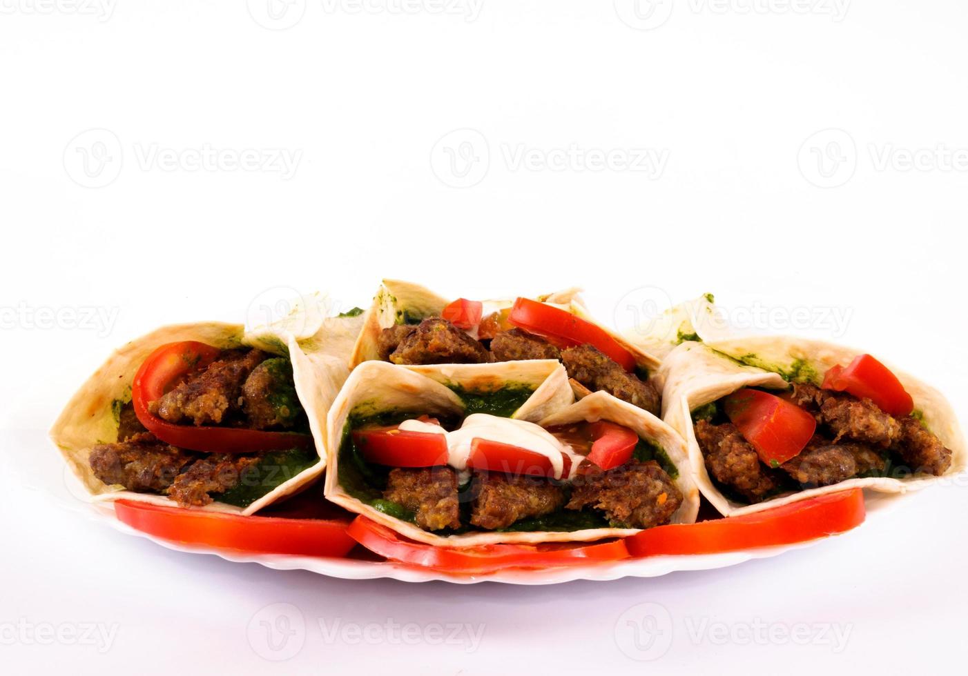 Kebabs on the plate photo