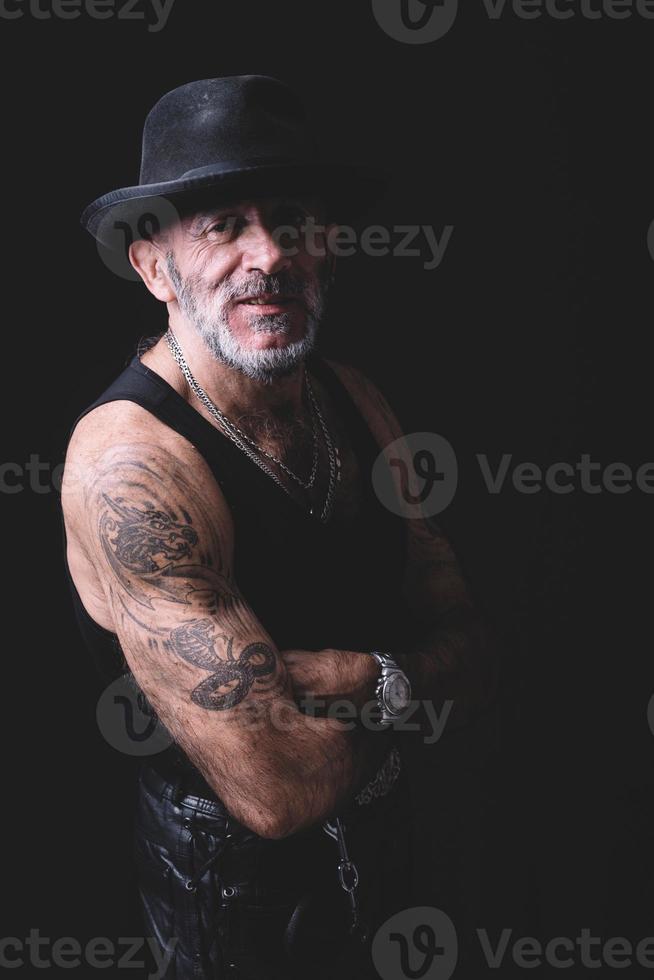 Positive man portrait in low key photo