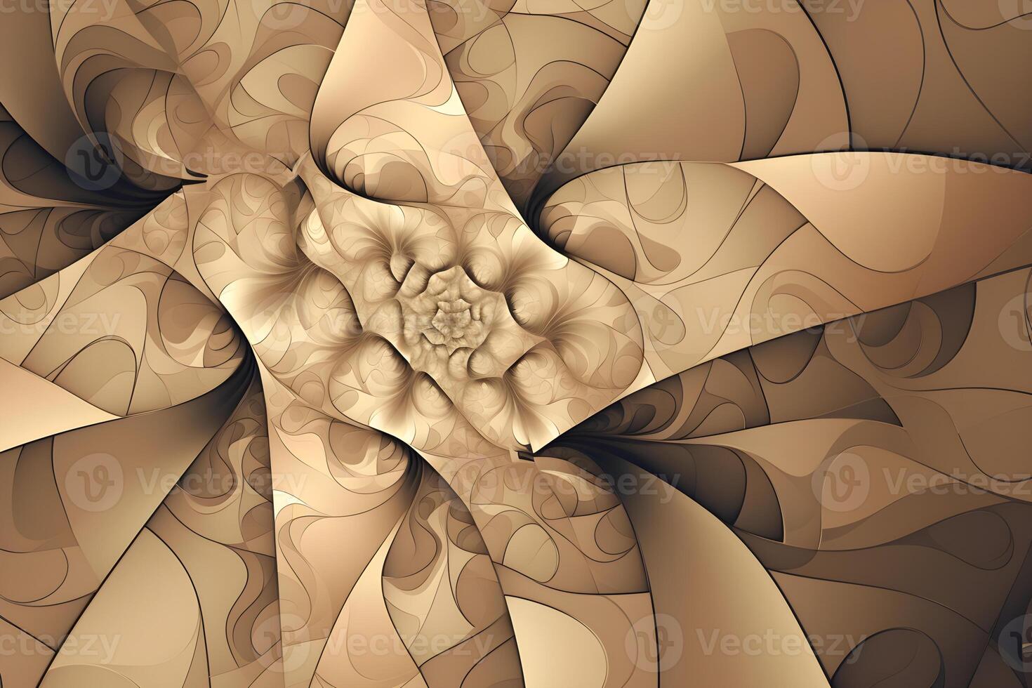 geometric abstract fractal in diffderent gradient colours. Violete, yellow, silver, biege, gold,blue photo
