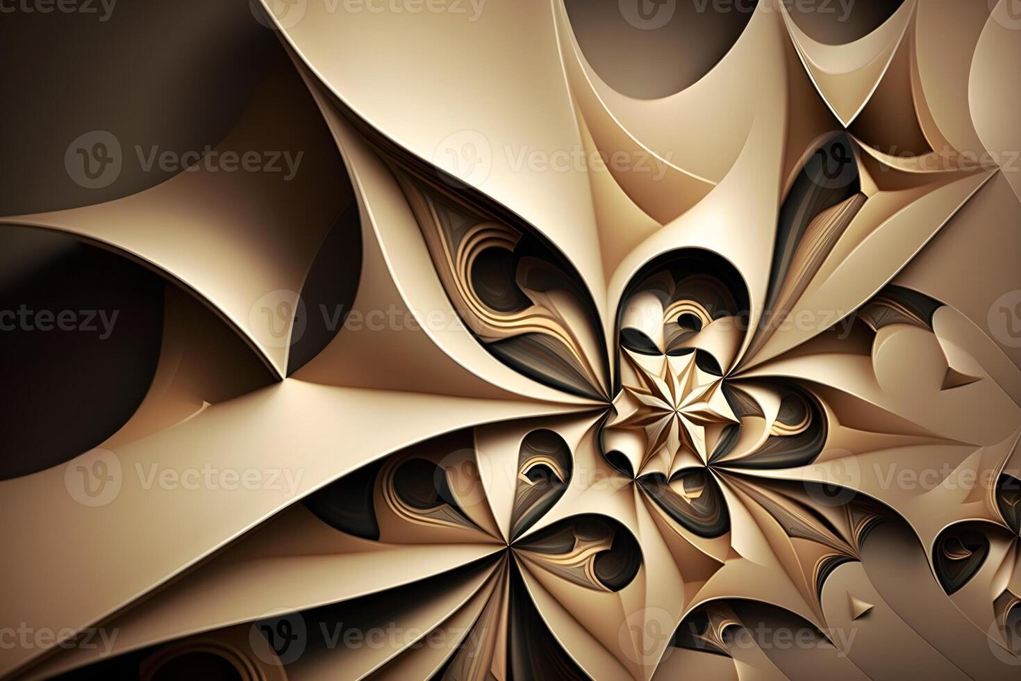 geometric abstract fractal in diffderent gradient colours. Violete, yellow, silver, biege, gold,blue photo