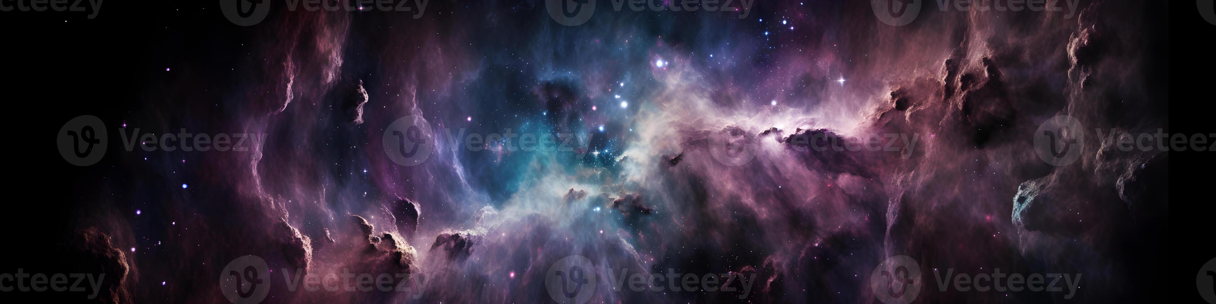 Infinity of space, cosmic nebula stars planets, collision of stars galaxy view photo