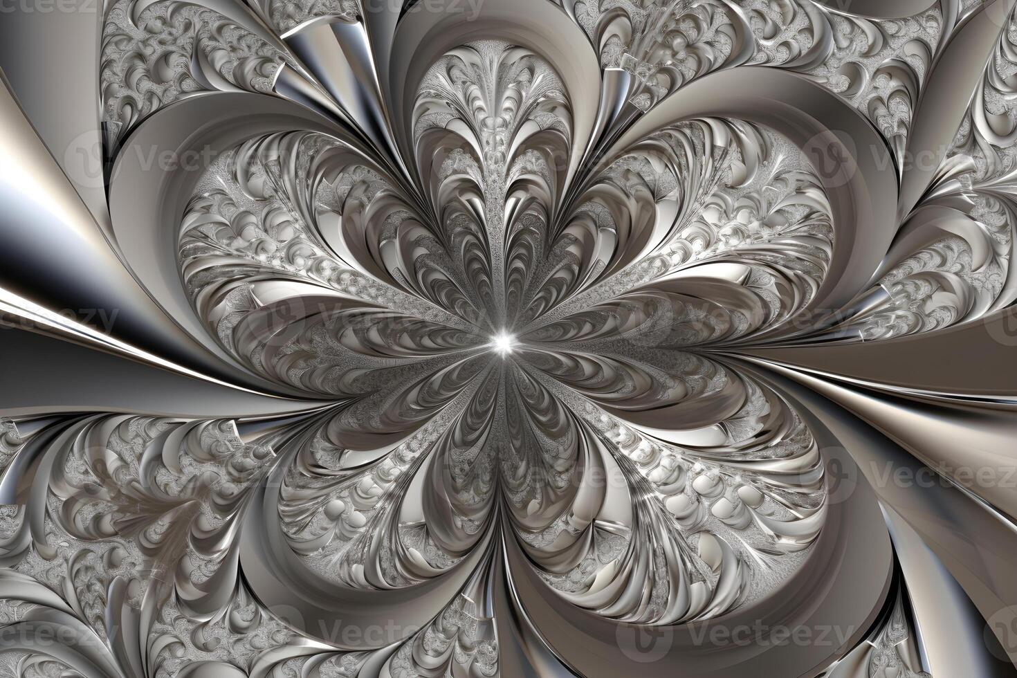 geometric abstract fractal in diffderent gradient colours. Violete, yellow, silver, biege, gold,blue photo