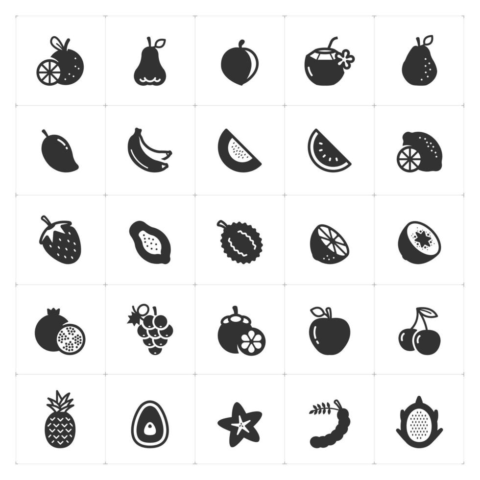Icon set - Fruit vector