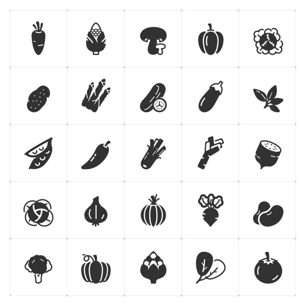 Icon set - Vegetable vector