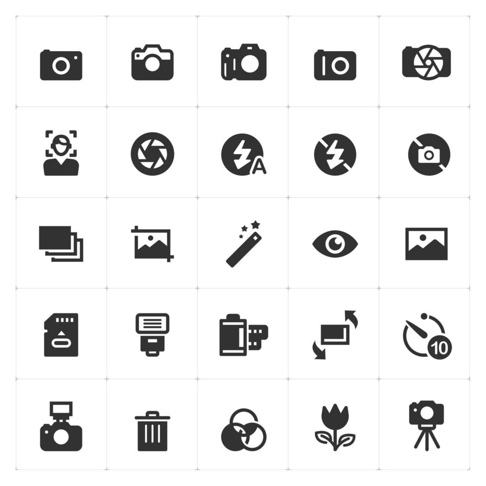 Icon set - camera and photograph vector